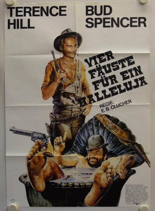 Vier Fäuste für ein Halleluja originales deutsches Filmplakat (R80s)